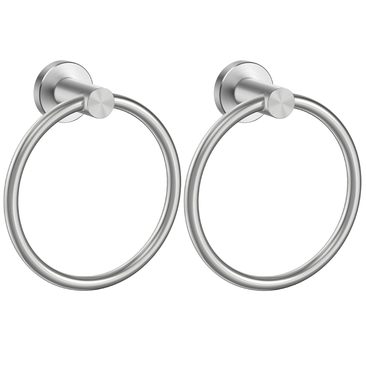 Forious Brushed Nickel Towel Ring 2 Packs, Sus304 Stainless Steel Hand Towel Holder For Bathroom Wall Mounted, Modern Towel Hang