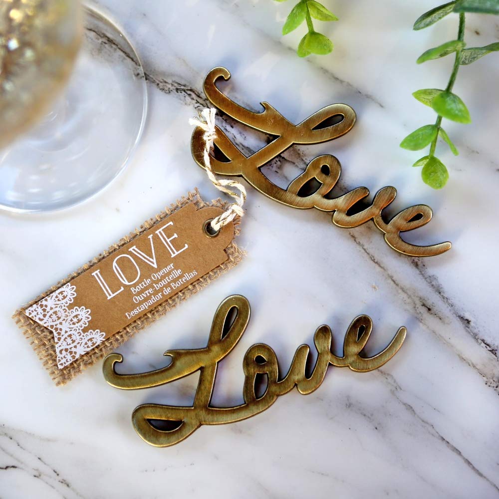 Kate Aspen Love Antique Bottle Opener, Gold