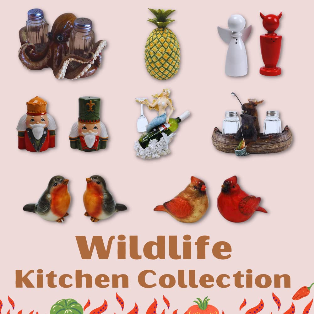Comfy Hour Farmhouse Collection 2.4'' Two Red Feather Cardinals Salt and Pepper Bottle Dolomite Figurine  Set of 2