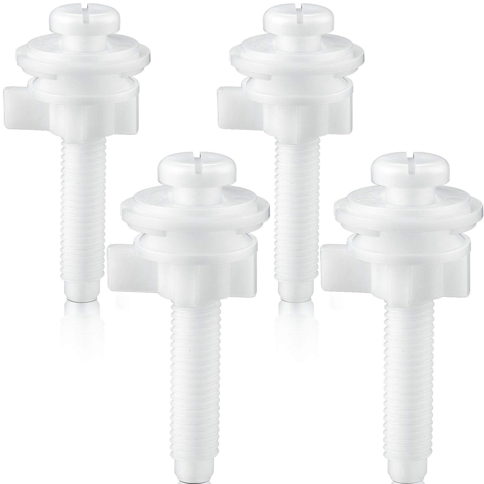 Jetec 4 Pieces Toilet Seat Screws Replacement Kit Plastic Toilet Seat Bolts Toilet Seat Hinge Bolt Screws With Plastic Nuts And