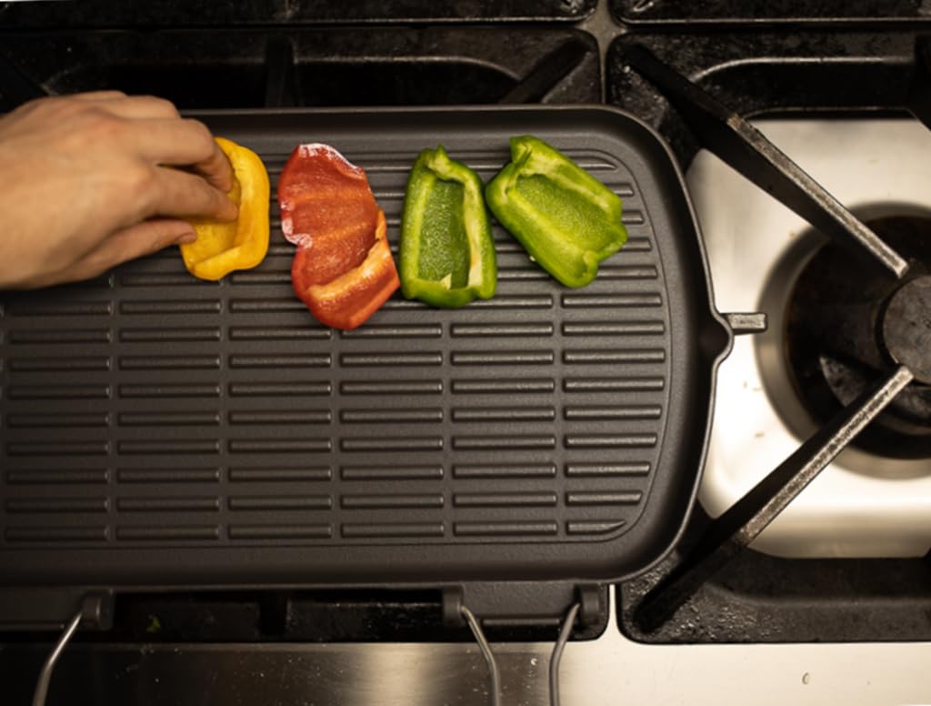 ILSA Maxidietella Cast Iron Grill Pan, Rectangular, 27 x 50 cm
