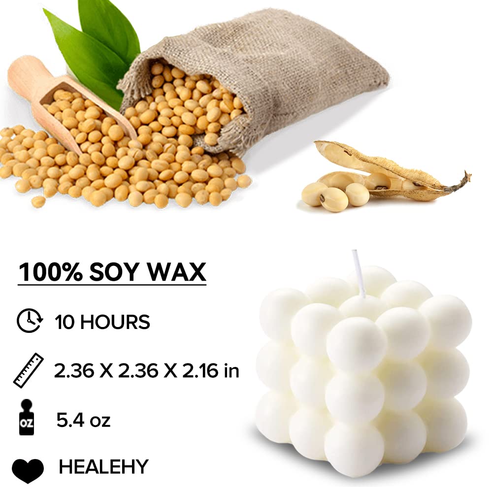 Aokala Scented Bubble Cube Candles for Home, Scented, 5.4 oz Soy Wax Aromatherapy Candle, Aesthetic Room Decor Cute Danish Paste