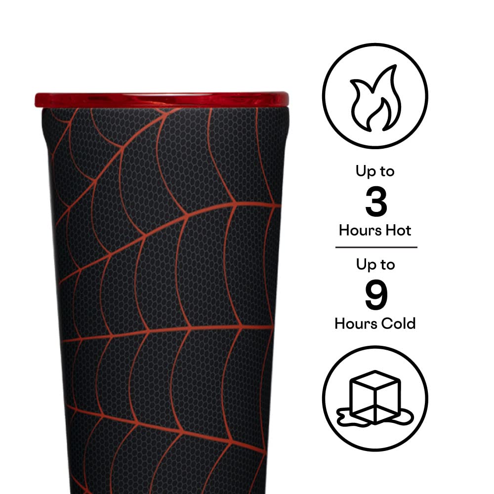 Corkcicle X Marvel Spider-Man Miles Morales Classic Insulated Coffee Mug With Lid, 24 Oz - Stainless Steel Travel Tumbler Keeps