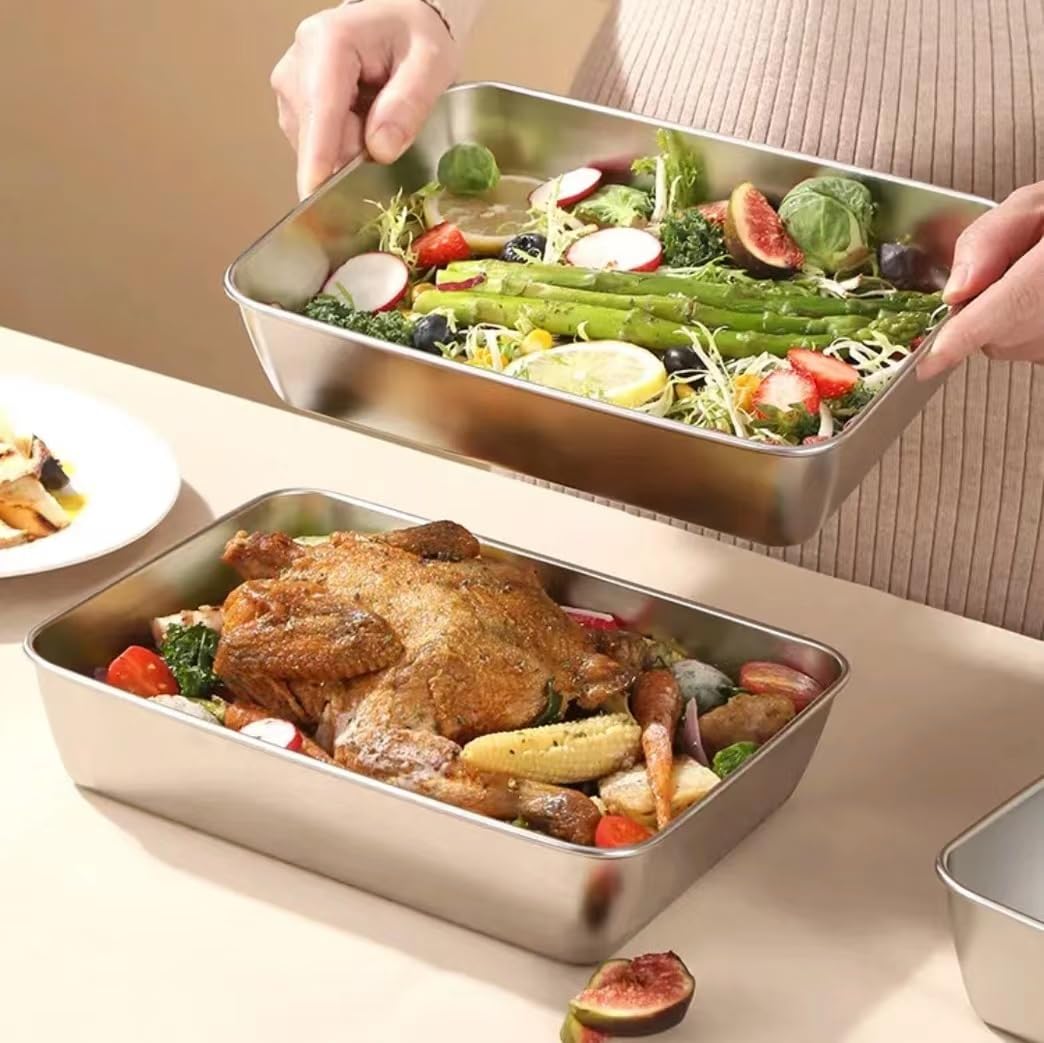 Manhongyu 2Pcs Stainless Steel Meal Prep Containers, Stainless Steel Containers With Lids, Food Storage Containers Airtight, Bpa