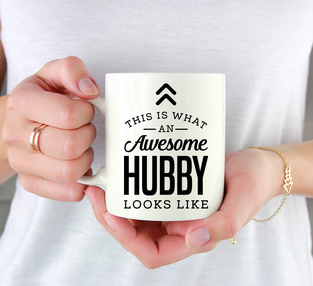 Andaz Press 11oz. Ceramic Coffee Tea Mug Gift, This is What an Awesome Hubby Looks Like, 1-Pack, Birthday Gift Ideas Coworker Hi