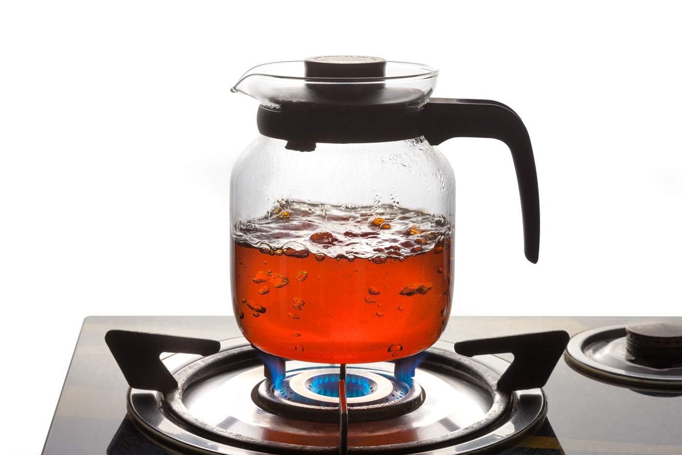 Signoraware Eleganza Carafe Flame Proof Glass Kettle With Stainer, 1 Litre, Transparent