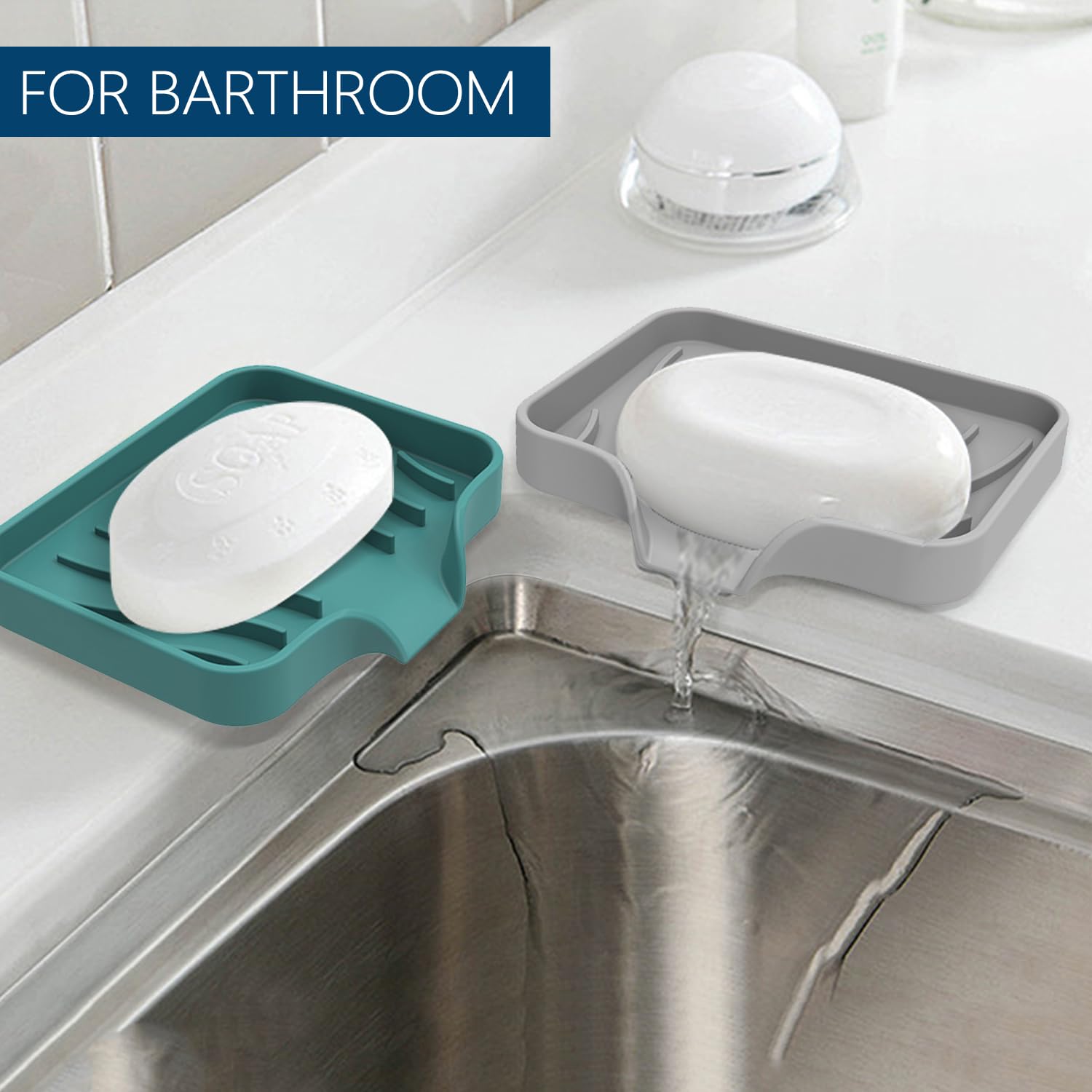 3Pcs Draining Soap Dishes, Dishwashing Sponge Soap Holder With Water Tray, Keep The Place Dry, Easy To Clean Soap Cases, Suitabl