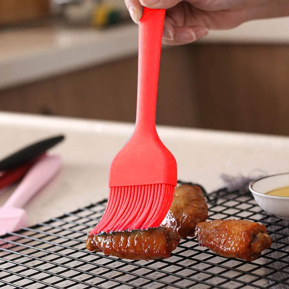 Alljewelrysupplies Silicone Basting Brush Set Of Two Heat Resistant Long Handle Pastry Brush For Grilling, Baking, Bbq And Cooki