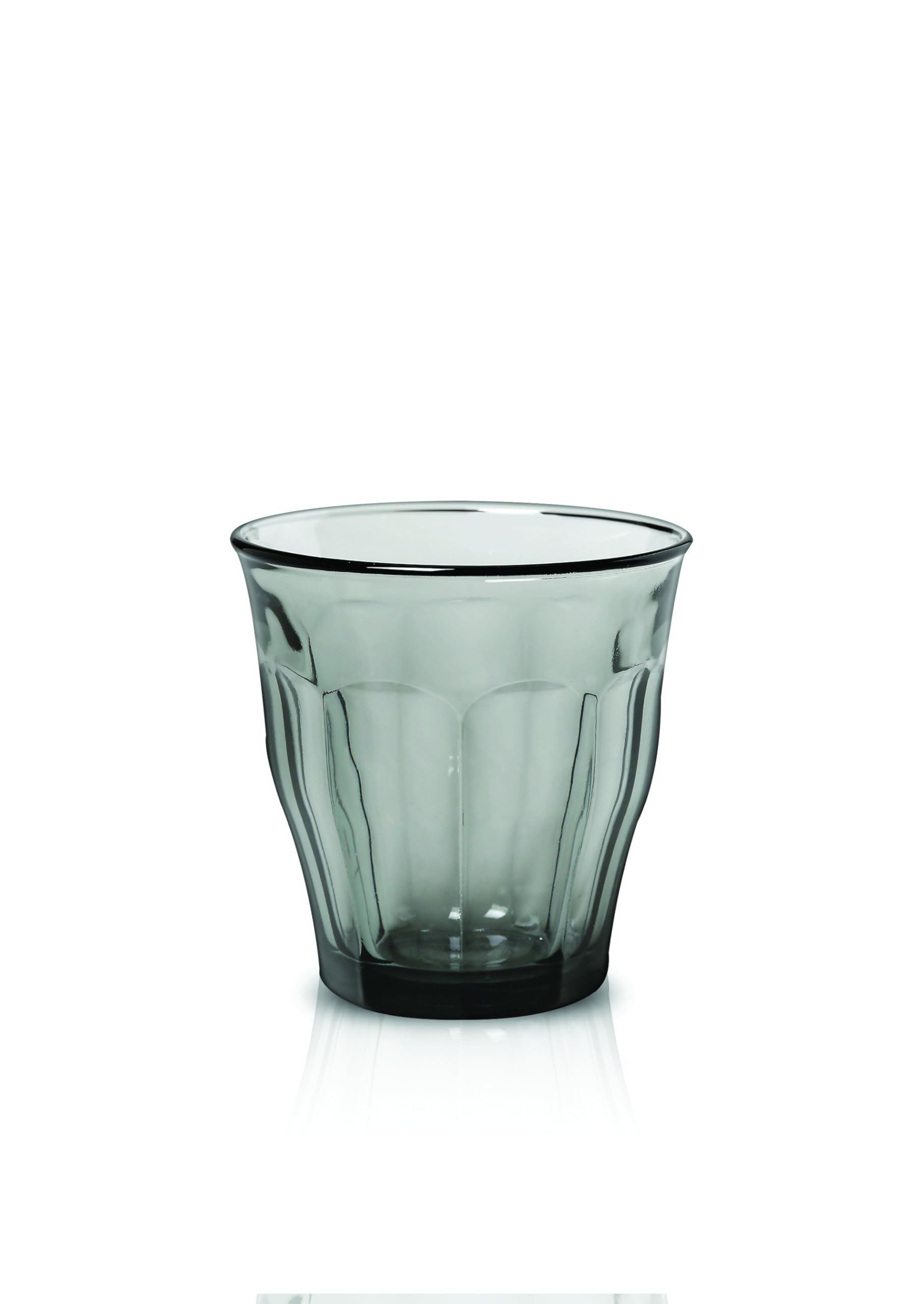 Duralex Made in France Picardie Glass Tumbler Drinking Glasses Set of 6. 8-3/8 oz. Gris/Grey
