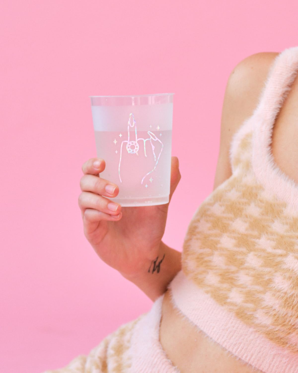 Xo, Fetti Bachelorette Party Ring Finger Reusable Cups - 16 Frost Flex Cups | Bach Party Drinkware, Cute Bridal Shower Supplies,