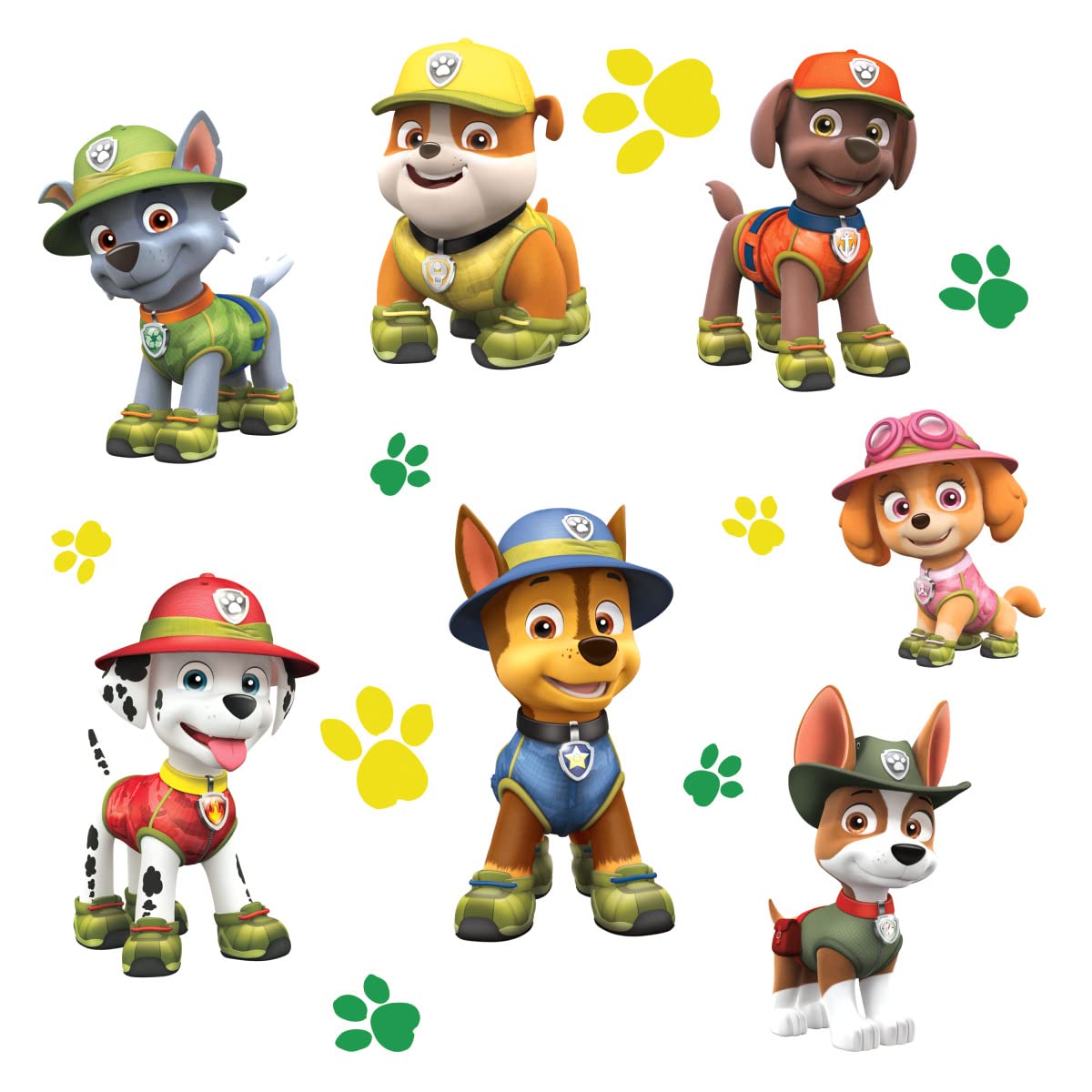 Roommates Rmk3611Gm Paw Patrol Jungle Peel And Stick Giant Wall Decals