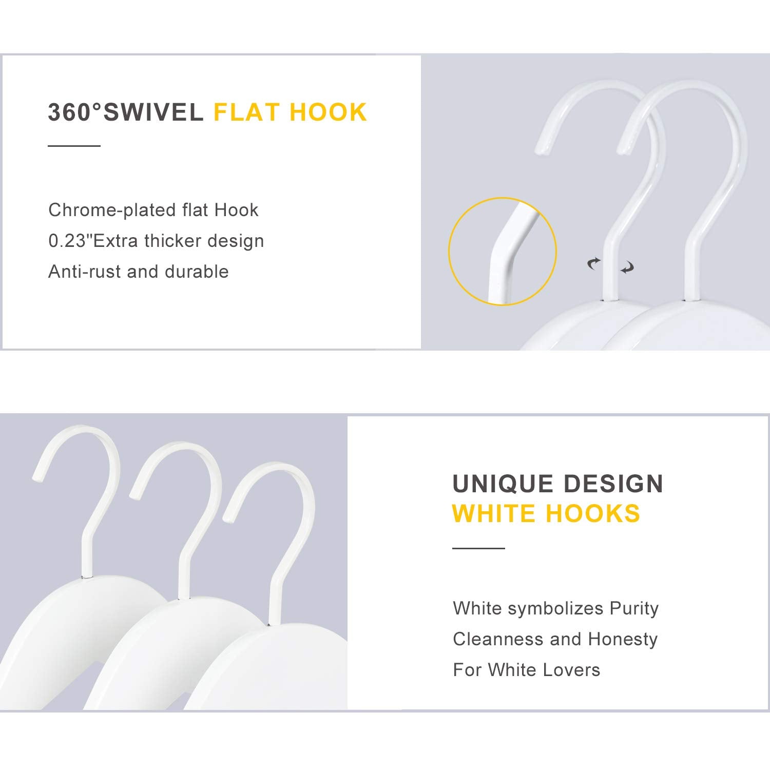 Topia Hanger White Wooden Coat Hanger 6 Pack, Wood Suit Hangers,Glossy Finish With Extra-Wide Shoulder, Thicker White Hooks & An