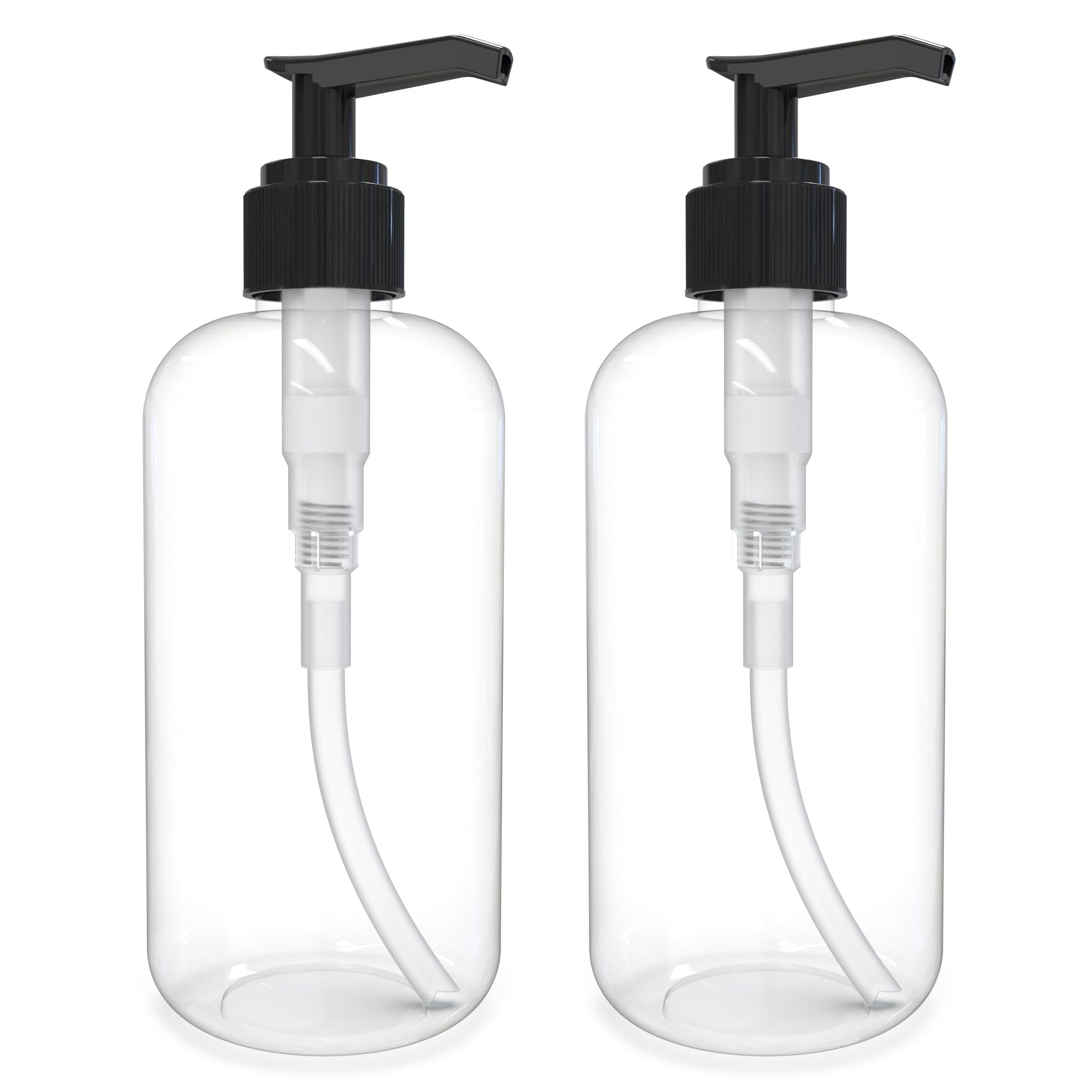 Brightfrom Empty Lotion Pump Bottles 8 Oz, Refillable Plastic Containers, Bpa-Free Pete1, Clear, Great For - Soap, Shampoo, Loti