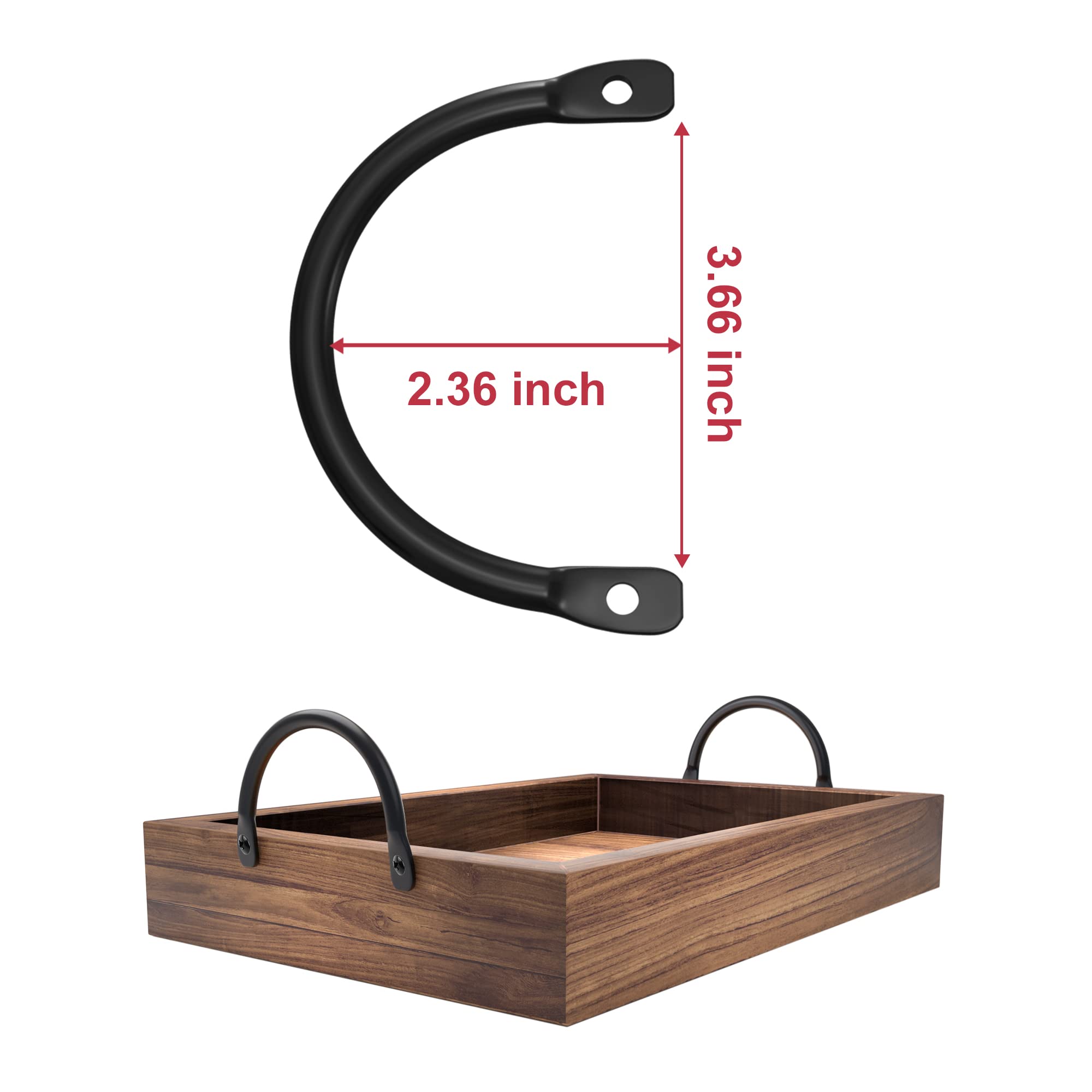 Serving Tray Handles Hardware, Side Fixing Handle For Trays Cutting Board And Charcuterie Board,Metal Rustic Curved Handle Pulls
