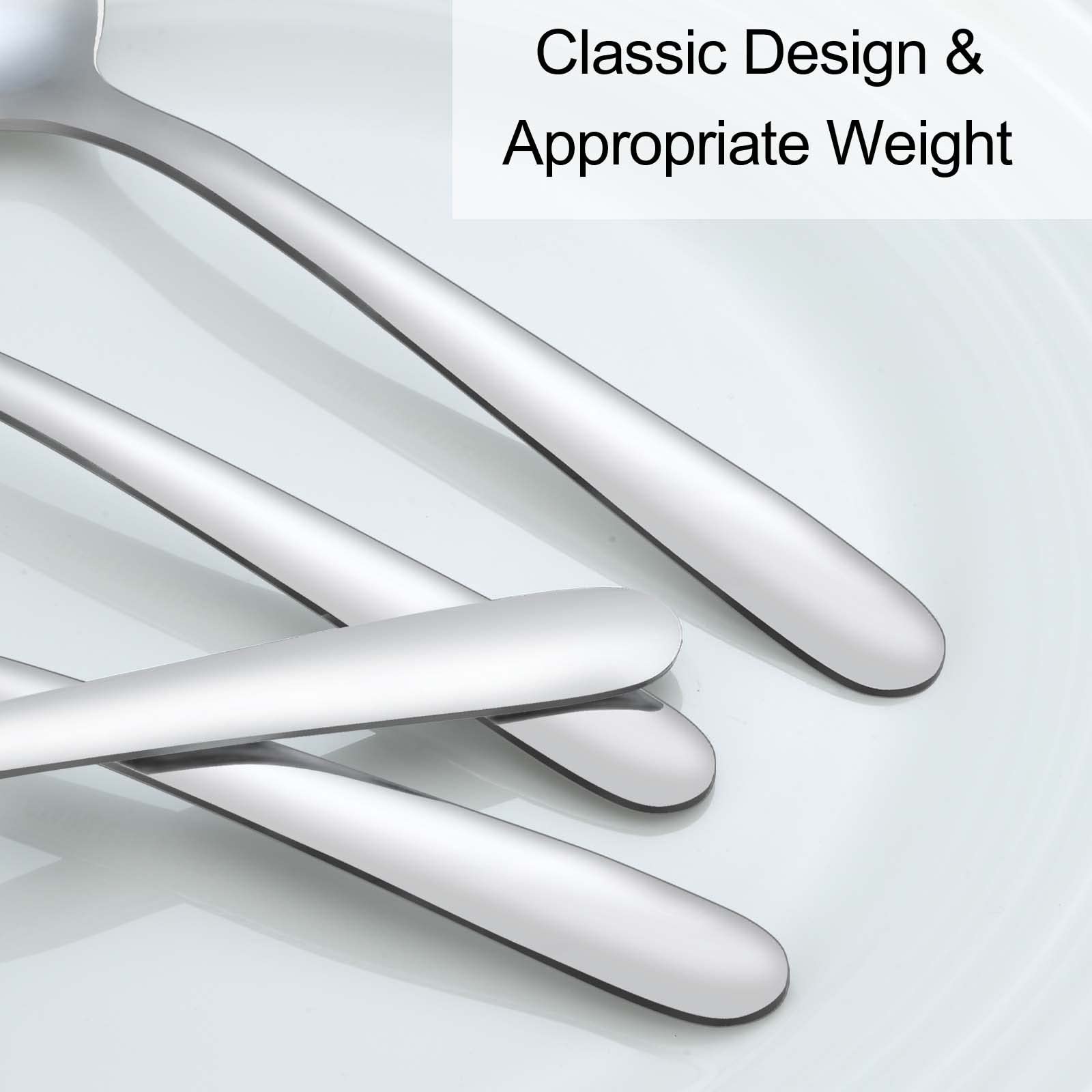 36 Pieces Teaspoons Set (6.2 inch)  Pleafind Spoons Silverware  Stainless Steel Tea Spoons  Small Spoons  Mirror Polished Teaspoon  Dessert Spoons for Home  Kitchen  Restaurant  Dishwasher Safe