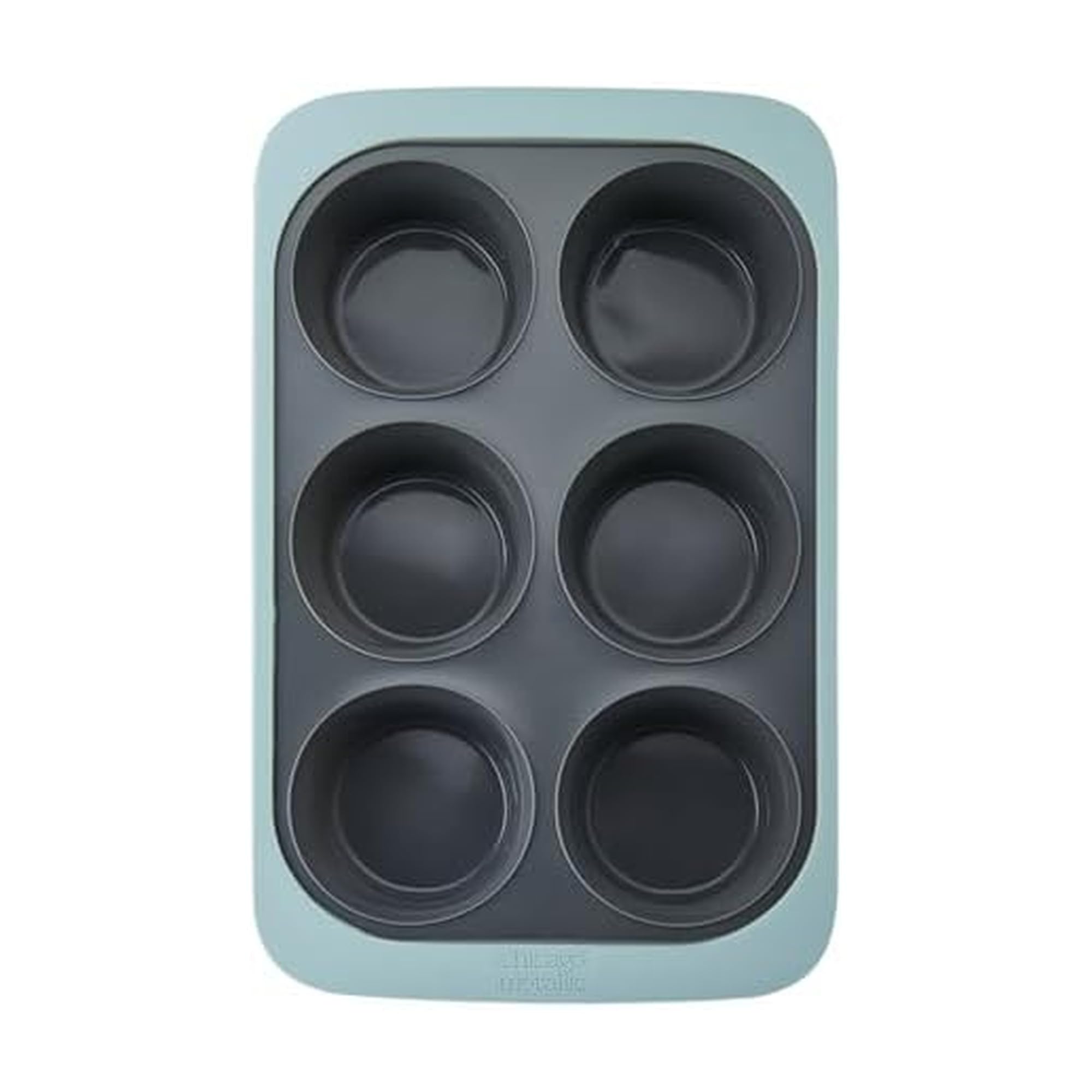 Chicago Metallic Silicone Muffin Pan, 6 Cup Nonstick Cupcake Tin with Wire-Reinforced Rim, Flexible Bakeware for Muffins, Egg Bi