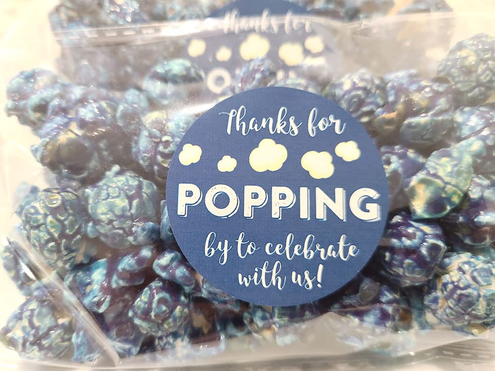 1.9 Inch Thanks For Popping By Wedding Stickers Set Of 60 (Navy)