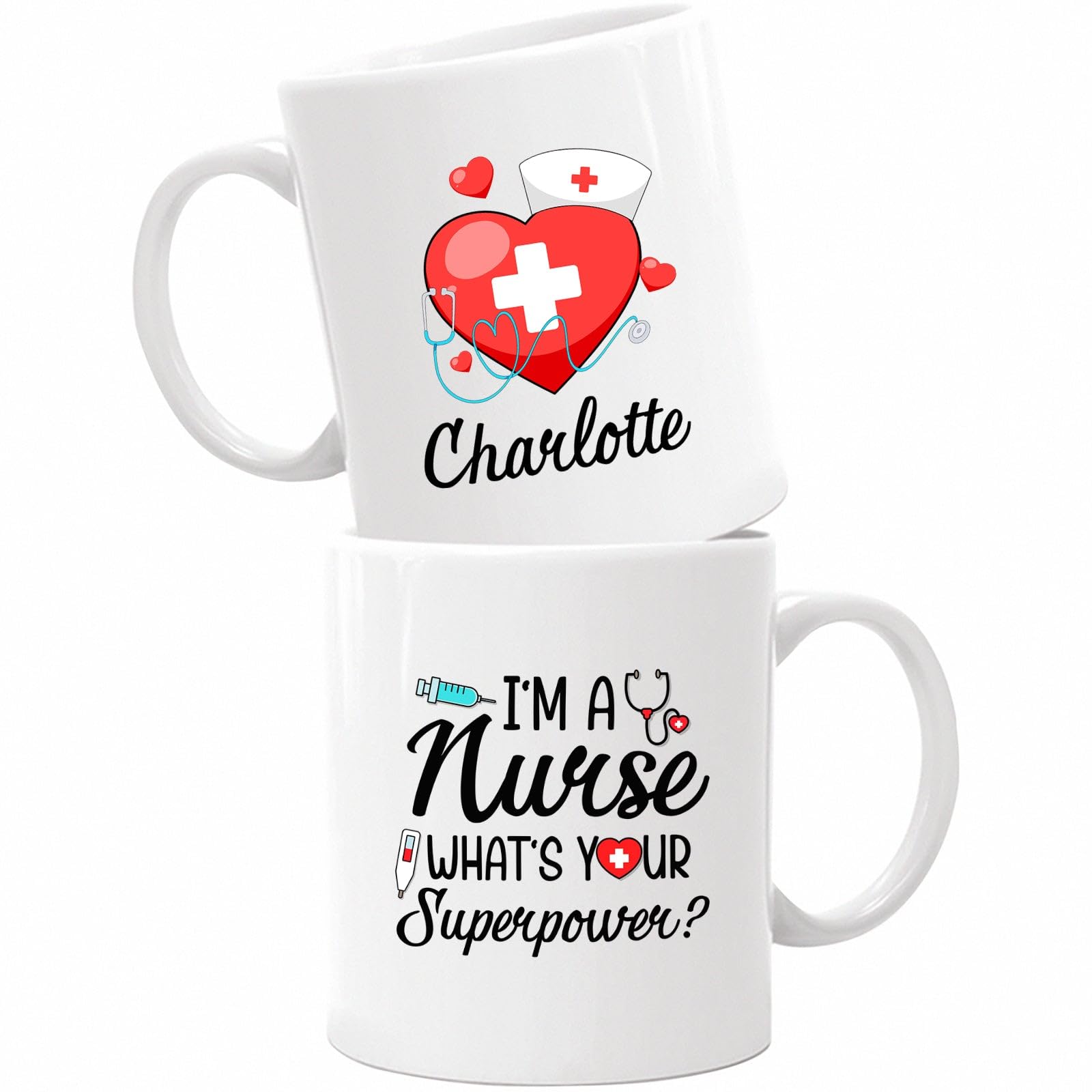 Nurse Mug, Custom I'm A Nurse Coffee Mug With Name, Stethoscope Mug, Personalized Medical Cup Gift for Nurse Doctor, Best Nurse