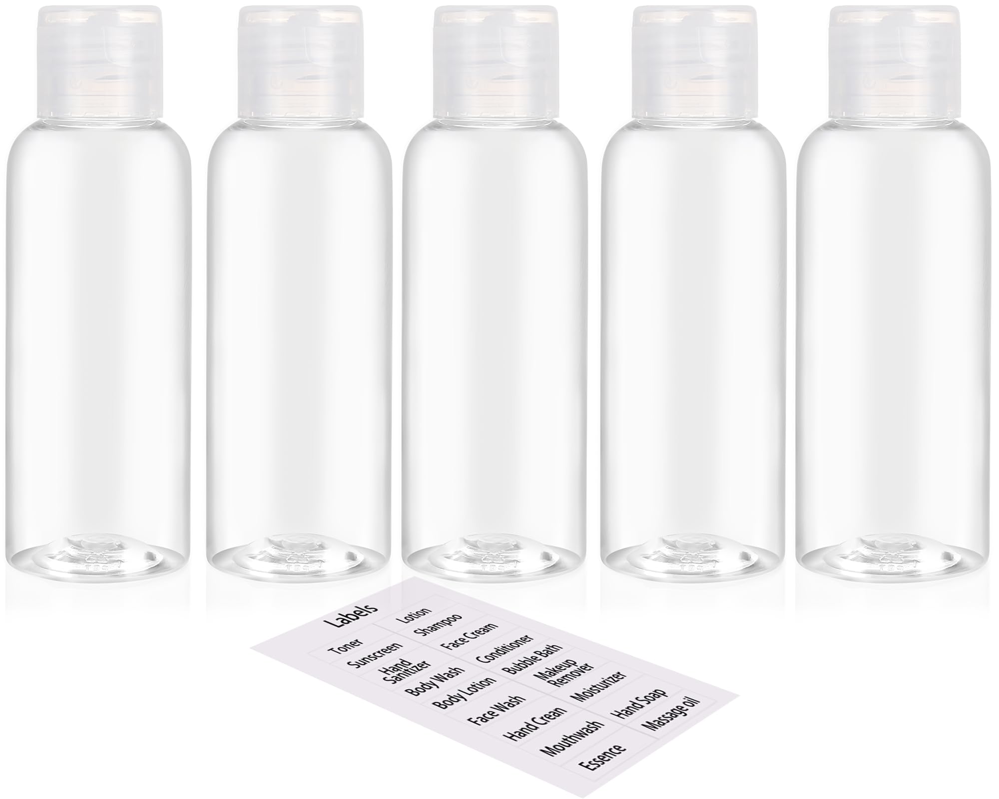 Dnsen 5 Pack 3.4Oz Empty Plastic Travel Bottles For Toiletries Tsa Approved Leak Proof Squeezable Travel Size Containers Travel