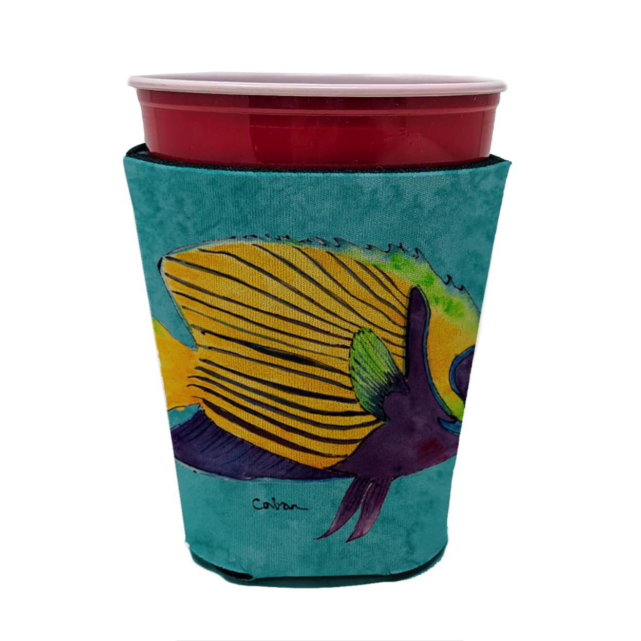 Tropical Fish Red Solo Cup Beverage Insulator Hugger