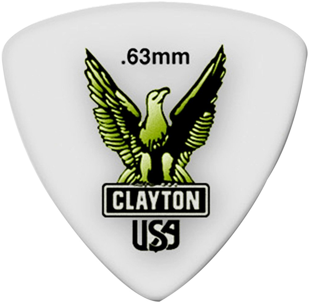Clayton Acetal Rounded Triangle Guitar Picks .63 Mm 1 Dozen