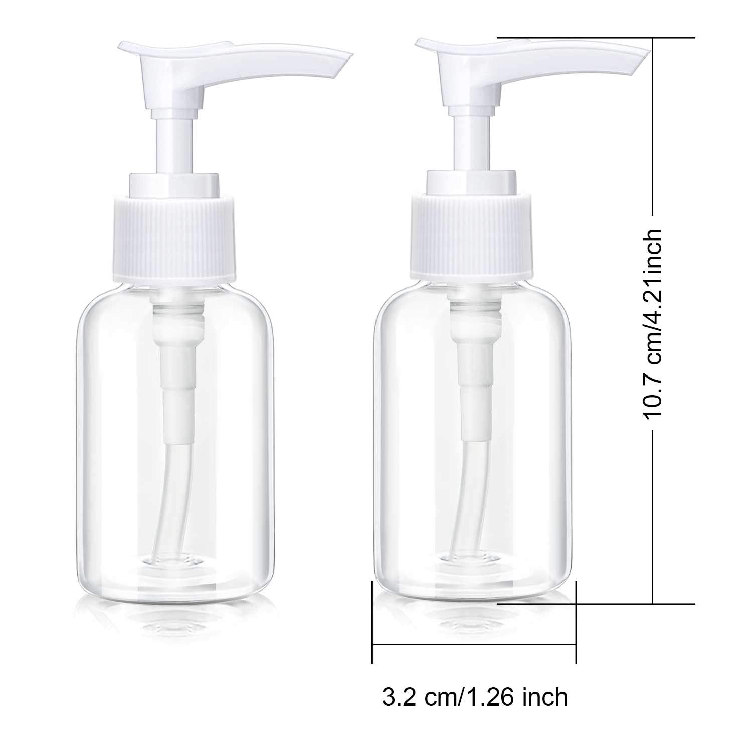 4 Pieces Transparent Travel Bottles Pump Bottle Lotion Dispenser Bottle Plastic Foamer Bottle Clear Pump Dispenser Mini Travel P