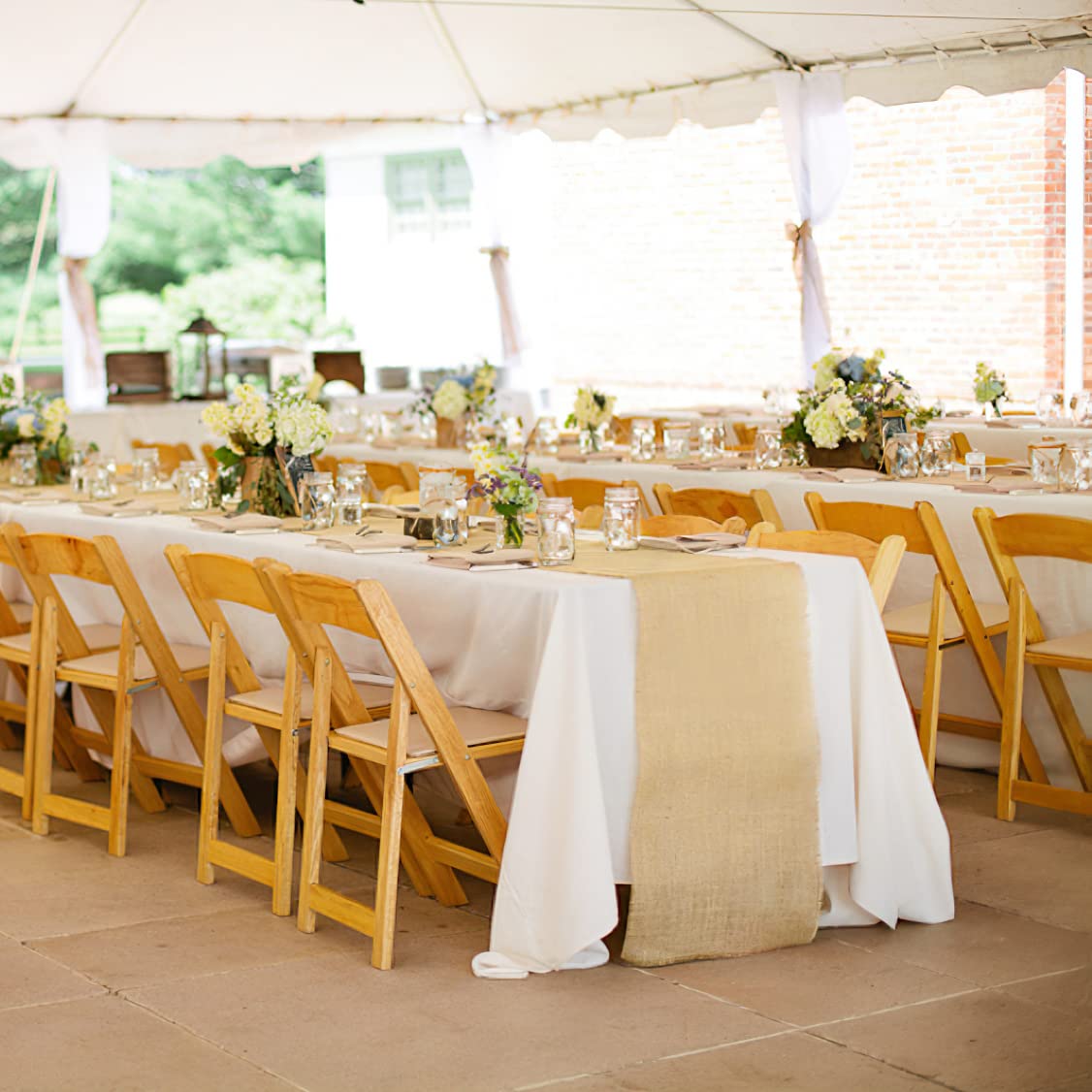 B-Cool 2 Pieces Burlap Table Runners 13X108 Inch Fall Table Runner Dresser Cover For Farmhouse Jute Table Runner Fabric Wedding