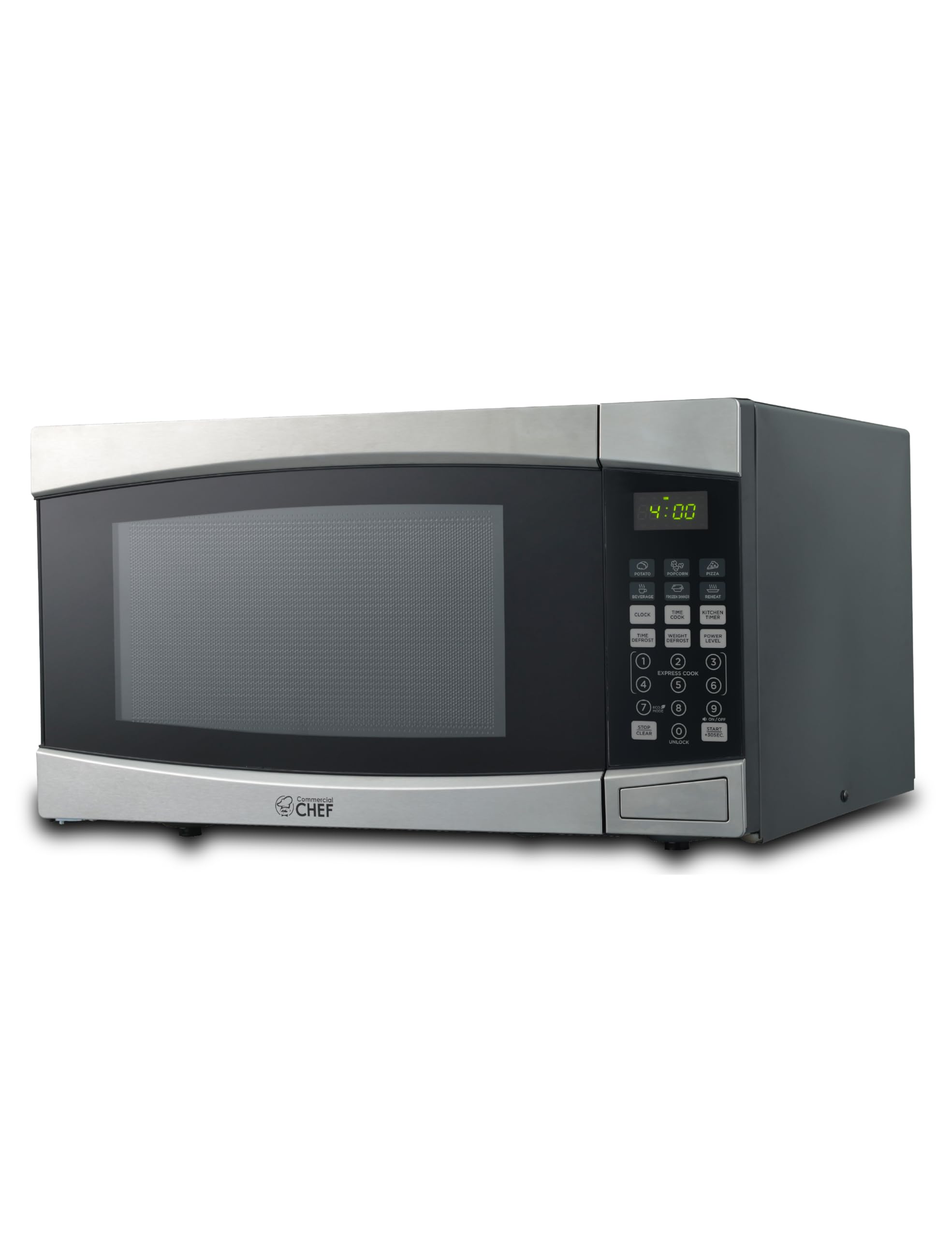 Commercial Chef Chm16100S6C Countertop Microwave Oven,1000 Watts, Small Compact Size, 10 Power Levels, 6 Easy One Touch Presets