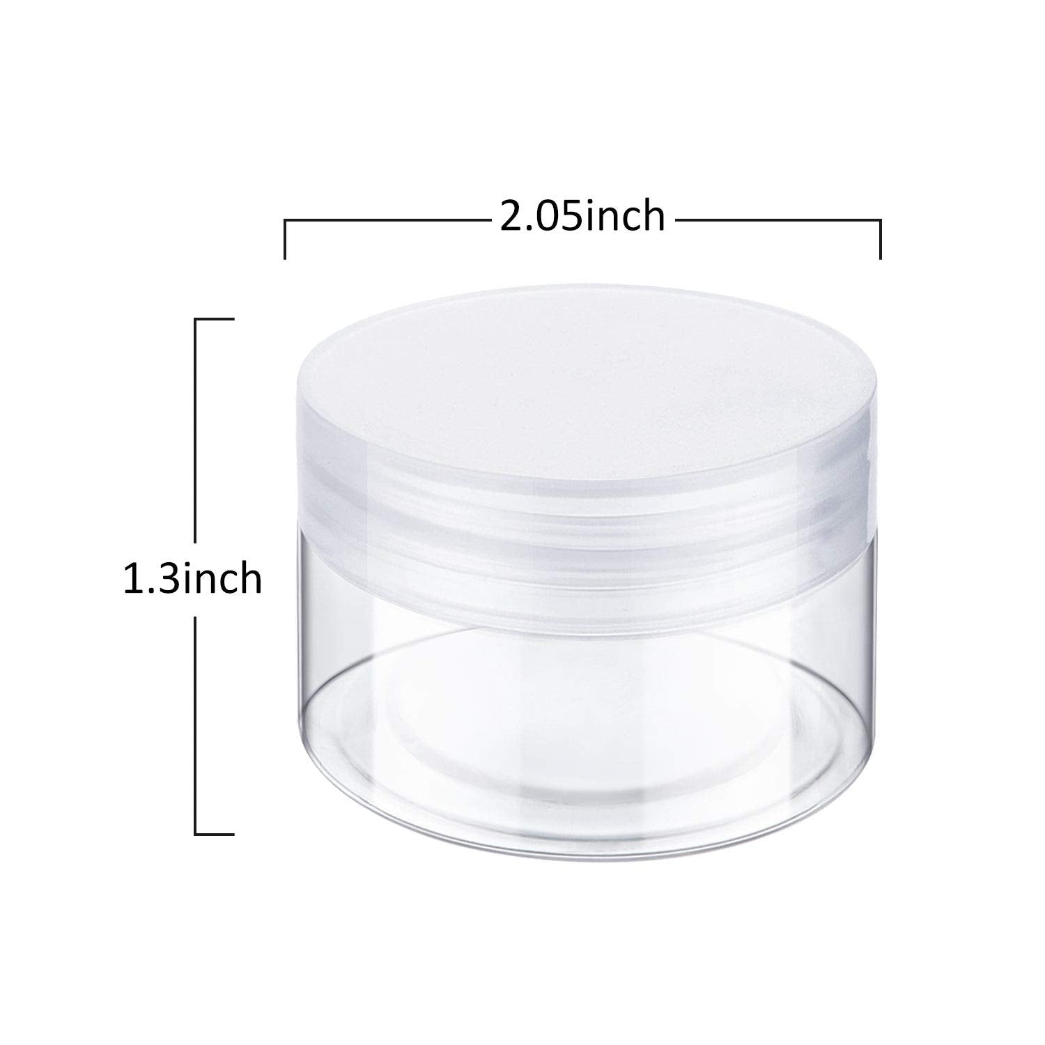 12 Pack Small Plastic Containers With Lids Clear Plastic Favor Storage Jars Wide Mouth For Beauty Products(1 Ounce, Clear)