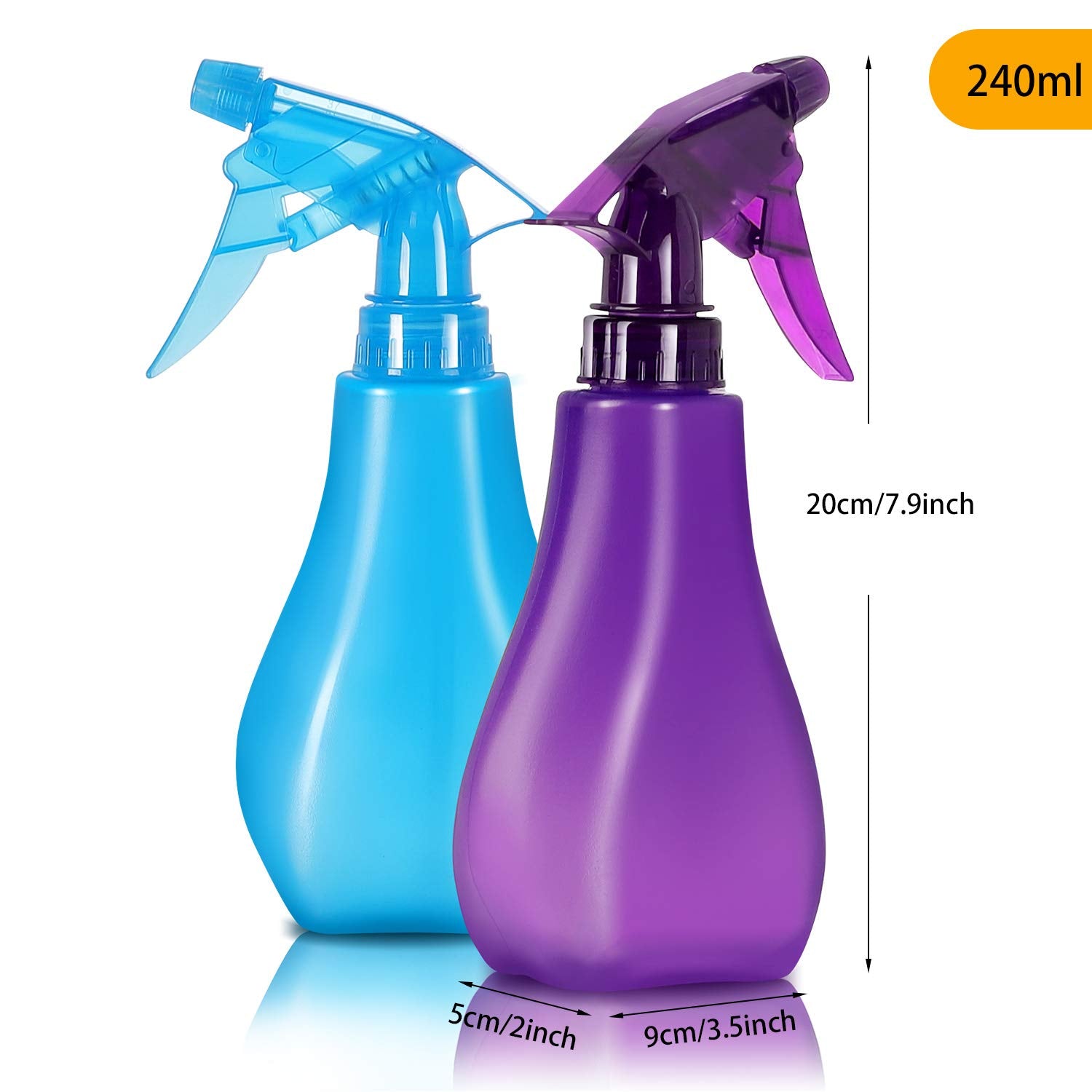 8 Oz Empty Plastic Spray Bottles with Adjustable Nozzle - Durable Trigger Sprayer with Mist & Stream Modes - Refillable Sprayer for Taming Hair  Hair styling  Watering Plants  Showering Pets - 4 Pack