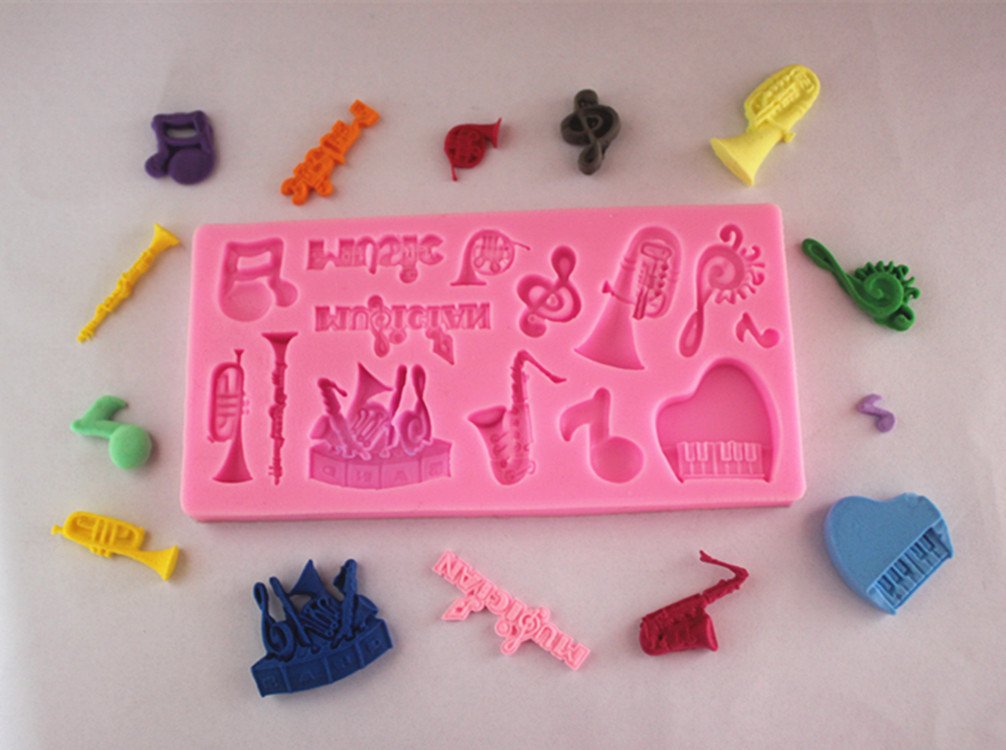 Cestony Mini Musical Instruments Clef Silicone Molds For Diy Cake Fondant Biscuit Cookies Sugar Pudding Chocolate Hard Candies D