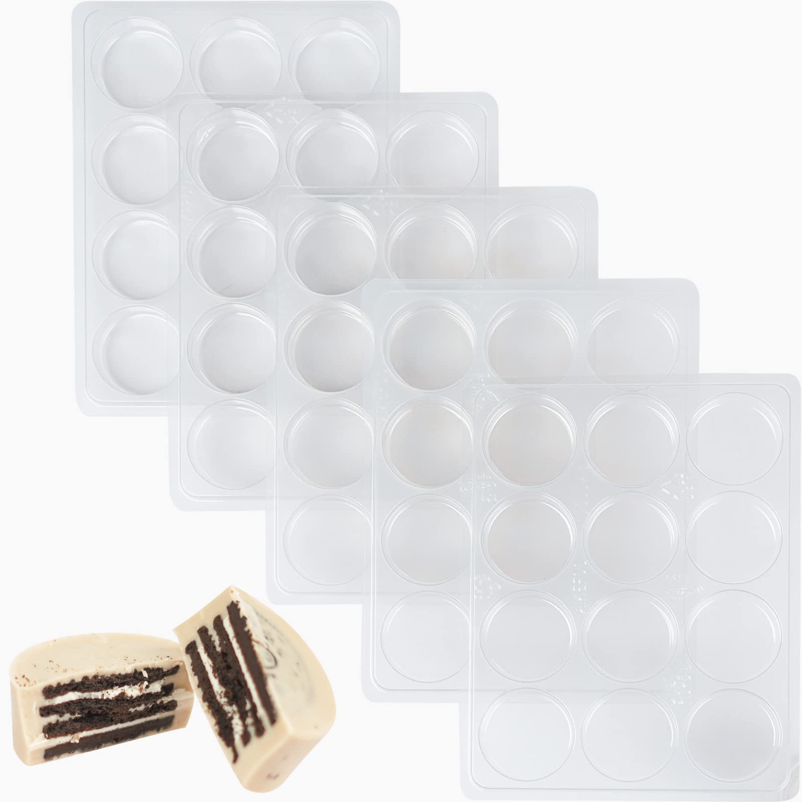 Oreo Cookie Chocolate Mold Chocolate Covered Cookie Mold 5 Pack, 12 Cylinders Each, Chocolate Covered Oreos,Candy, Cookies And C