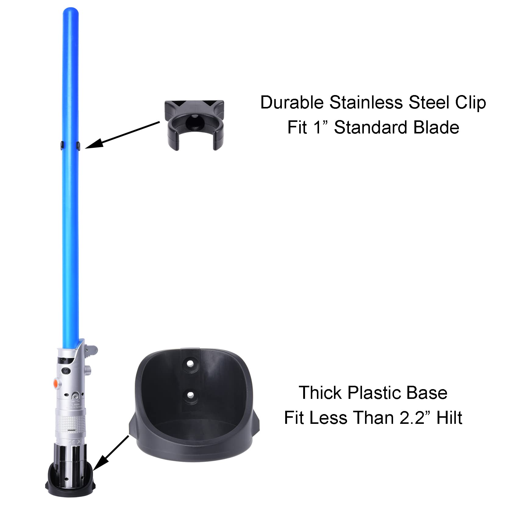 Lekusha Vertical Lightsaber Holder Wall Mount Display Light Saber Rack Hook Stand, Compatible For Any Lightsabers, Black Pack Of