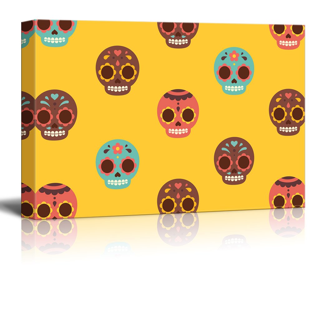 Wall26 - Canvas Print Wall Art - Day Of The Dead (Dia De Los Muertos) Themed Skulls - Gallery Wrap Modern Home Art | Ready To Ha