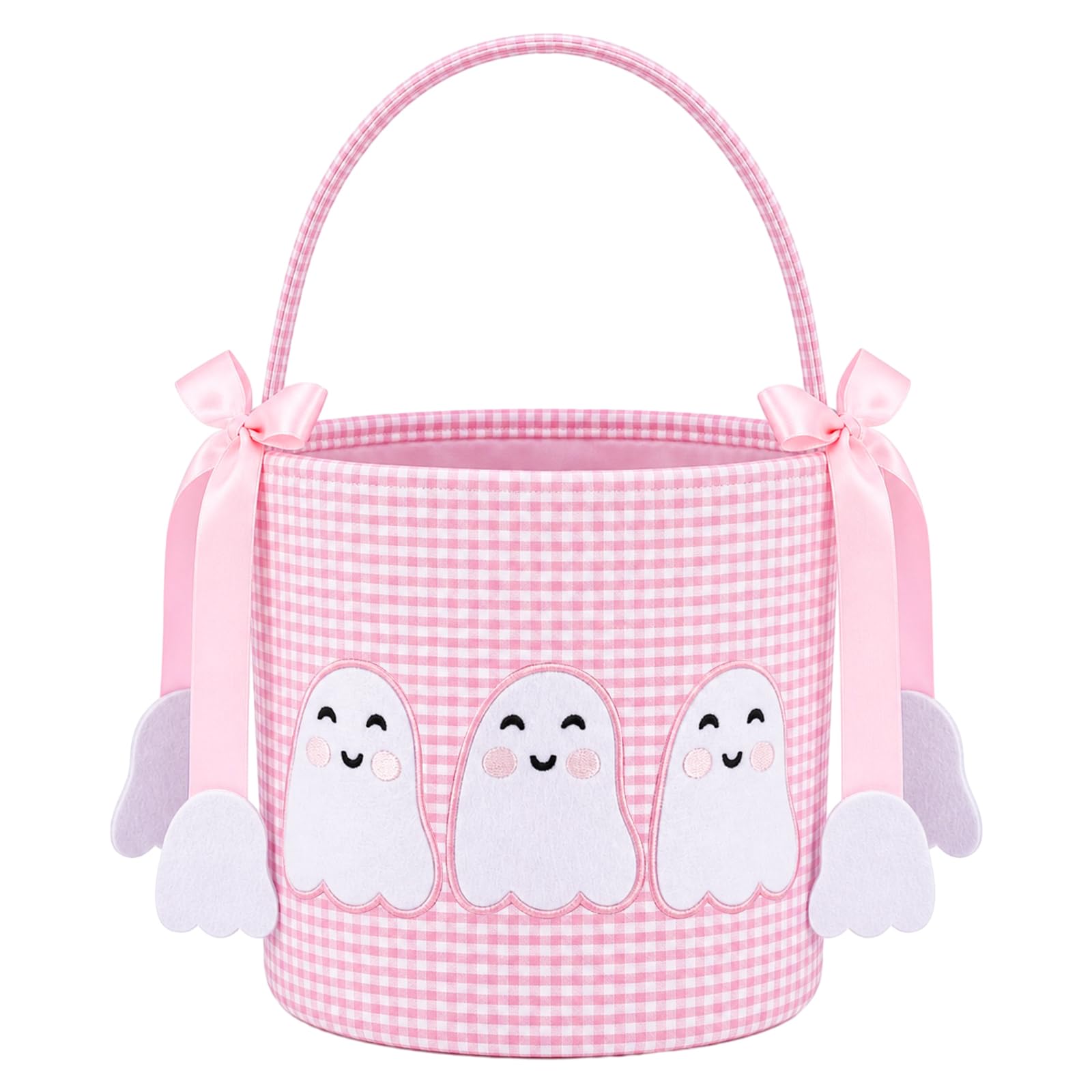 Junkin Pink Halloween Boo Basket Cute Trick or Treat Basket