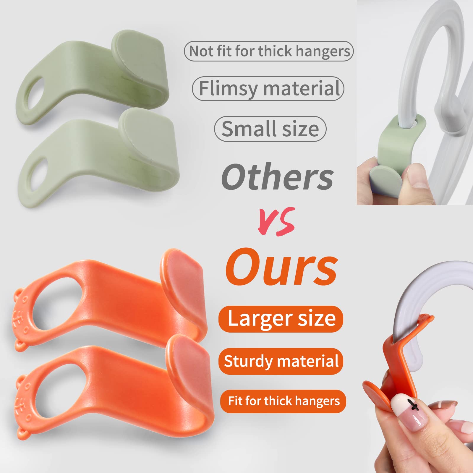 Slmt Clothes Hanger Connector Hooks 50Pcs Space Saving Hanger Extender Hooks Closet Organizer For Plastic Hangers Velvet Hangers