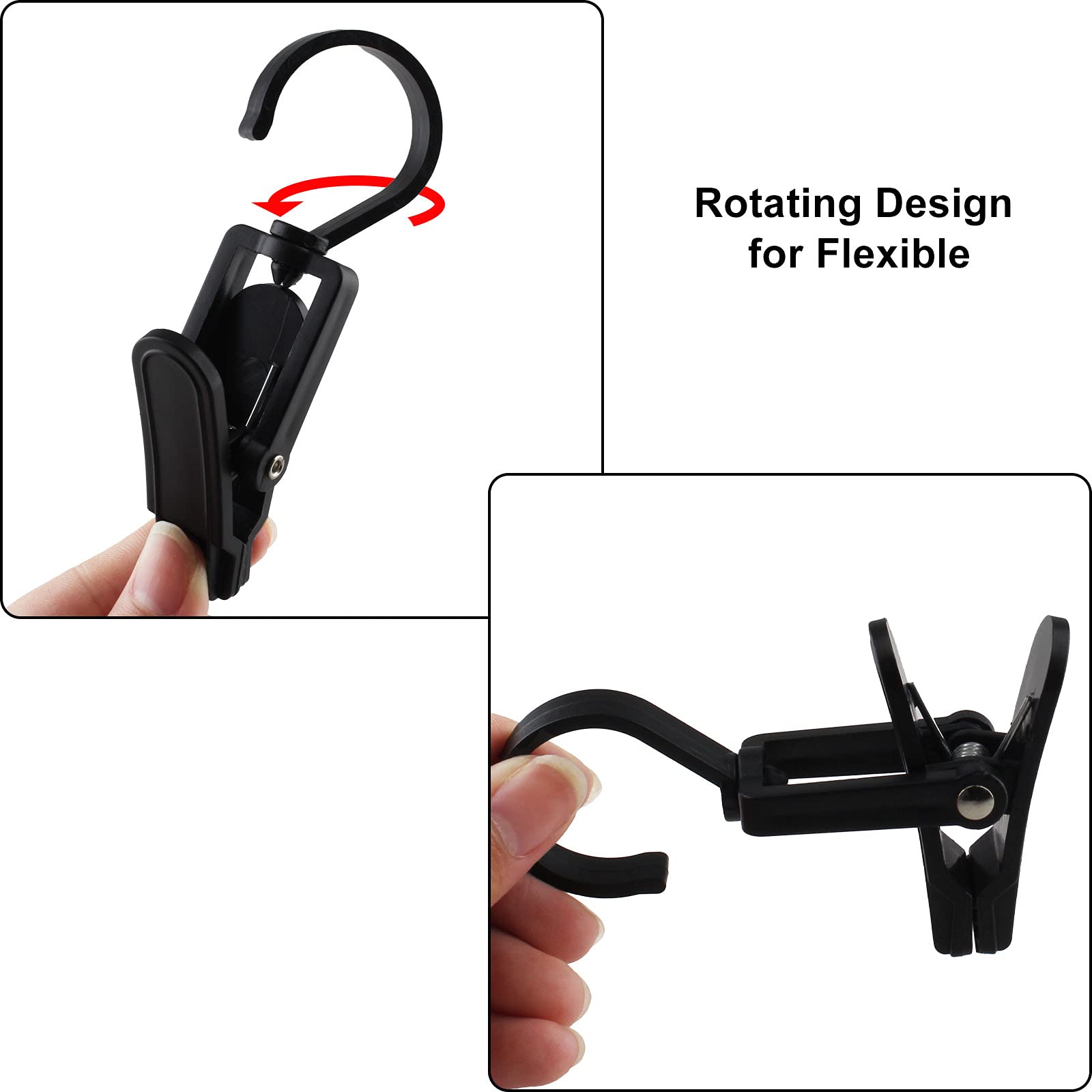 Jiozermi 20 Pcs Laundry Hooks Clip, Plastic Clothes Pins, Super Strong Hanger Clips, Swivel Hooks Clip For Clothing Store Home O