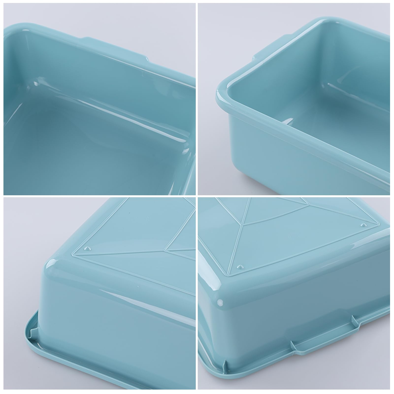 Inhouse 13 L Plastic Commercial Tote Box  Wash Tub Basin  4-Pack  Mint Green  F
