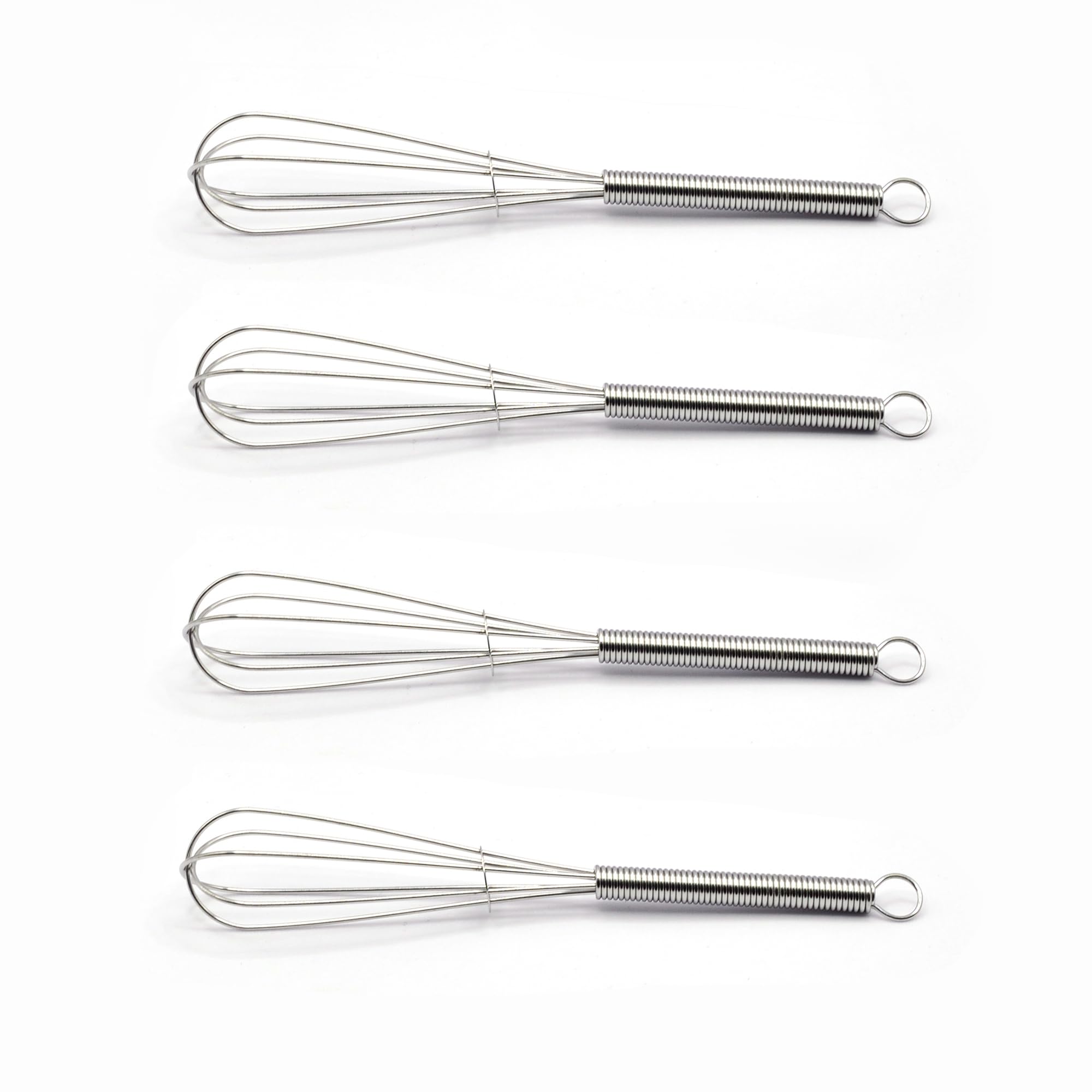 Mini Whisks 5 Inch 4Pcs Stainless Whisk Hand Egg Mixer For Flour Cake Egg, Kitchen Cooking Baking Use Whisk