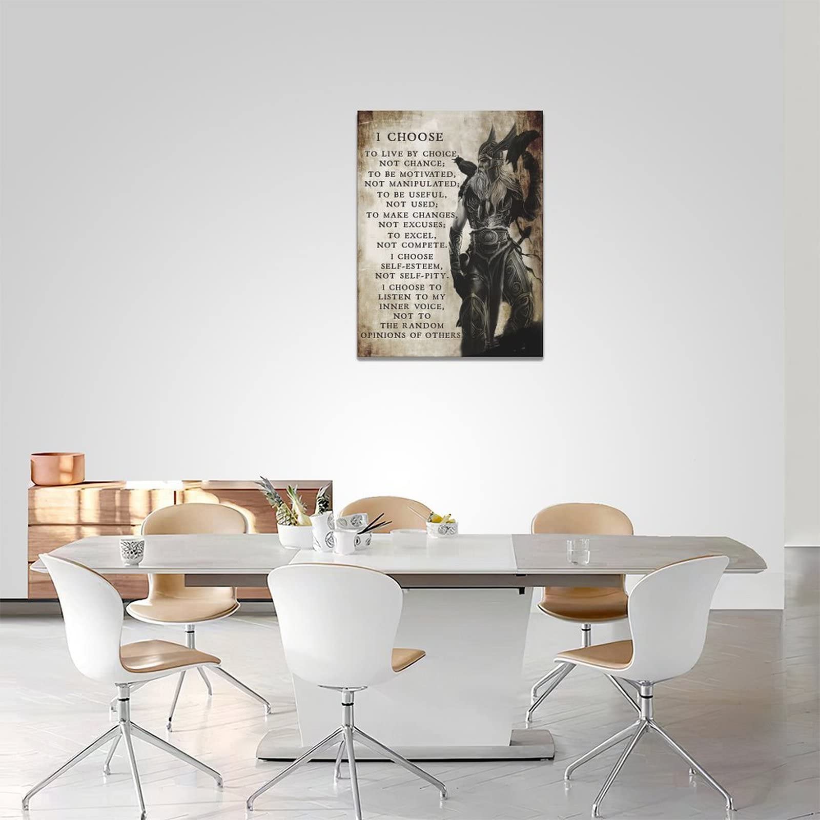 Viking Warrior Wall Art Viking Samurai Picture Wall Decor I Choose To Live By Choice Inspirational Quotes Canvas Painting Prints