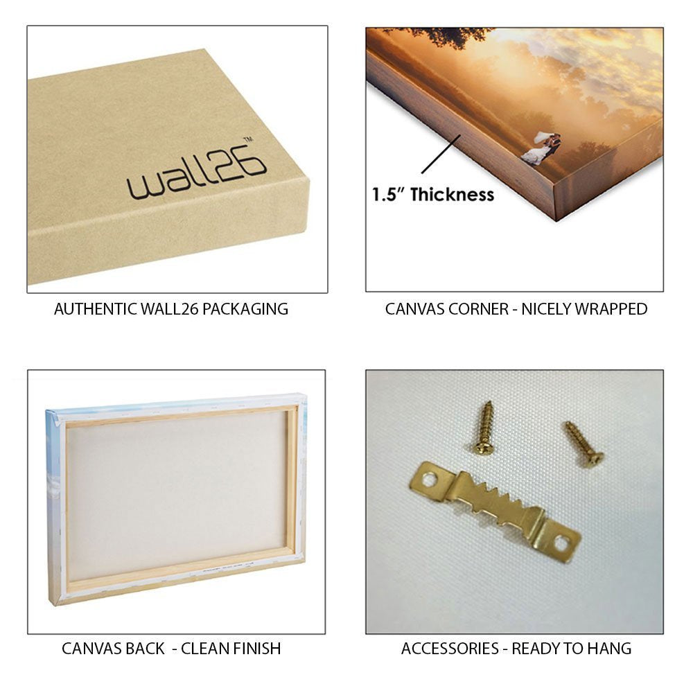 Canvas Prints Wall Art - Big Beautiful Yellow Sunflowers In A Sunny Day | Modern Wall Decor/Home Decoration Stretched Gallery Ca