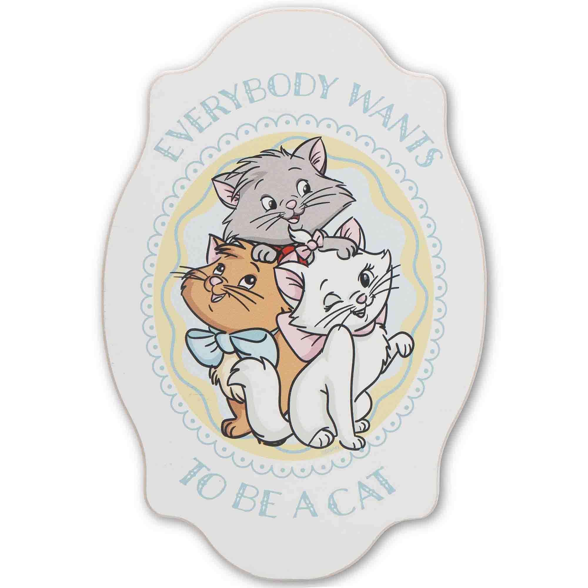 Open Road Brands Disney The Aristocats Everybody Wants to Be a Cat Wood Wall Decor - Cute Aristocats Wall Art for Home