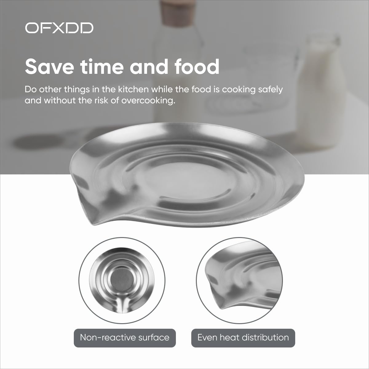 OFXDD Pot Minder - Stainless Steel Boil Control Disc for Kitchen Pots - Prevents Boil Over