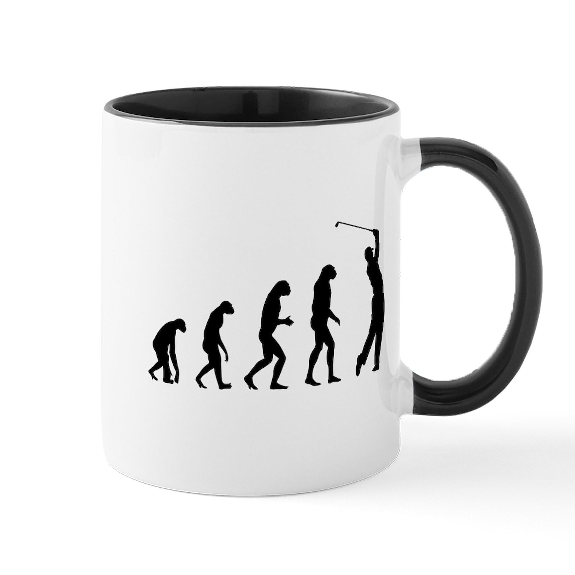 CafePress Evolution Golfing Mug 11 oz (325 ml) Ceramic Coffee Mug