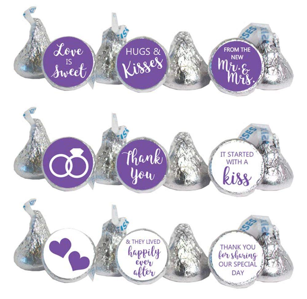 Mini Candy Stickers 0.75 Inch Wedding Favors Set Of 324 (Purple)