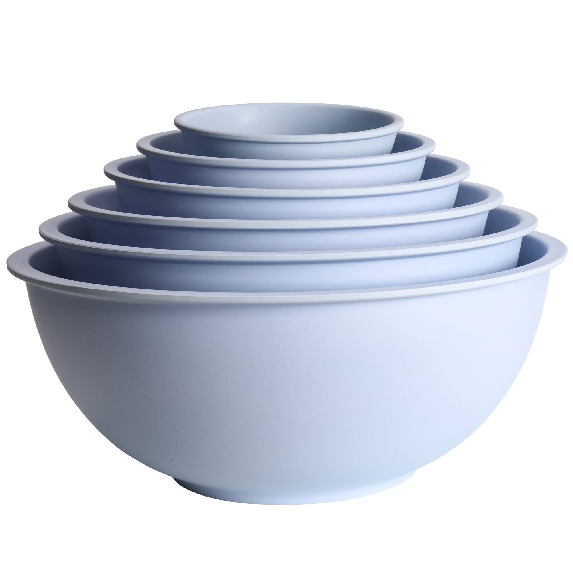 Chef Craft Eco Bamboo Fiber Mixing Bowl Set, 6 Piece Set, Blue