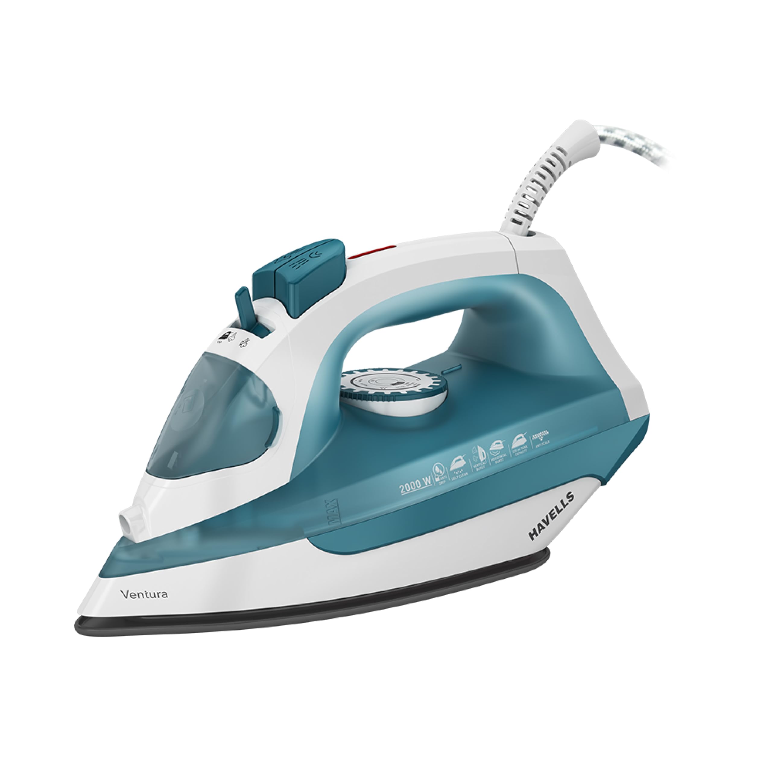 Havells Ventura 2000 Watt Steam Iron With Self Cleaning Function|Vertical & Horizontal Ironing|220 Ml Tank For Longer Ironing|Hi