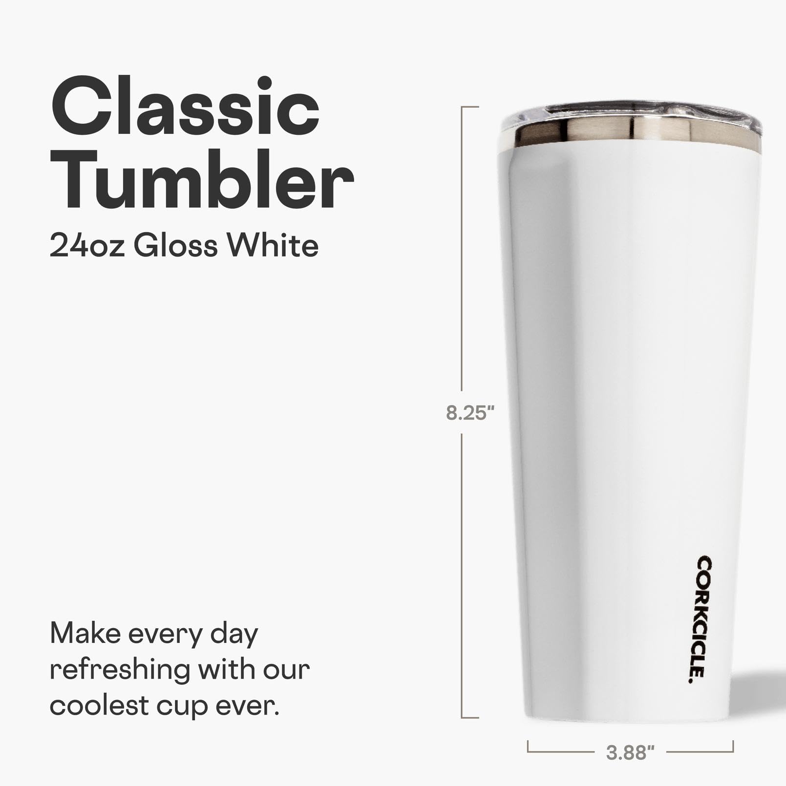Corkcicle Classic Tumbler - Keeps Drinks Hot for 3 Hours - Triple-Insulated Stainless Steel - Cupholder Friendly - Holiday Mug G
