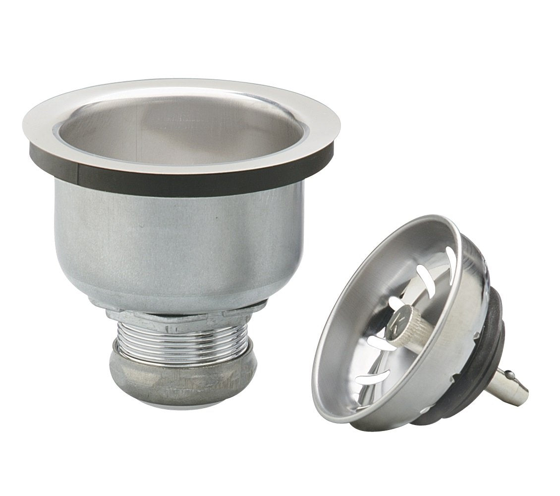 Plumb Pak Pp5413 Power Ball Kitchen Basket Strainer With Locking Shell, Stainless Steel