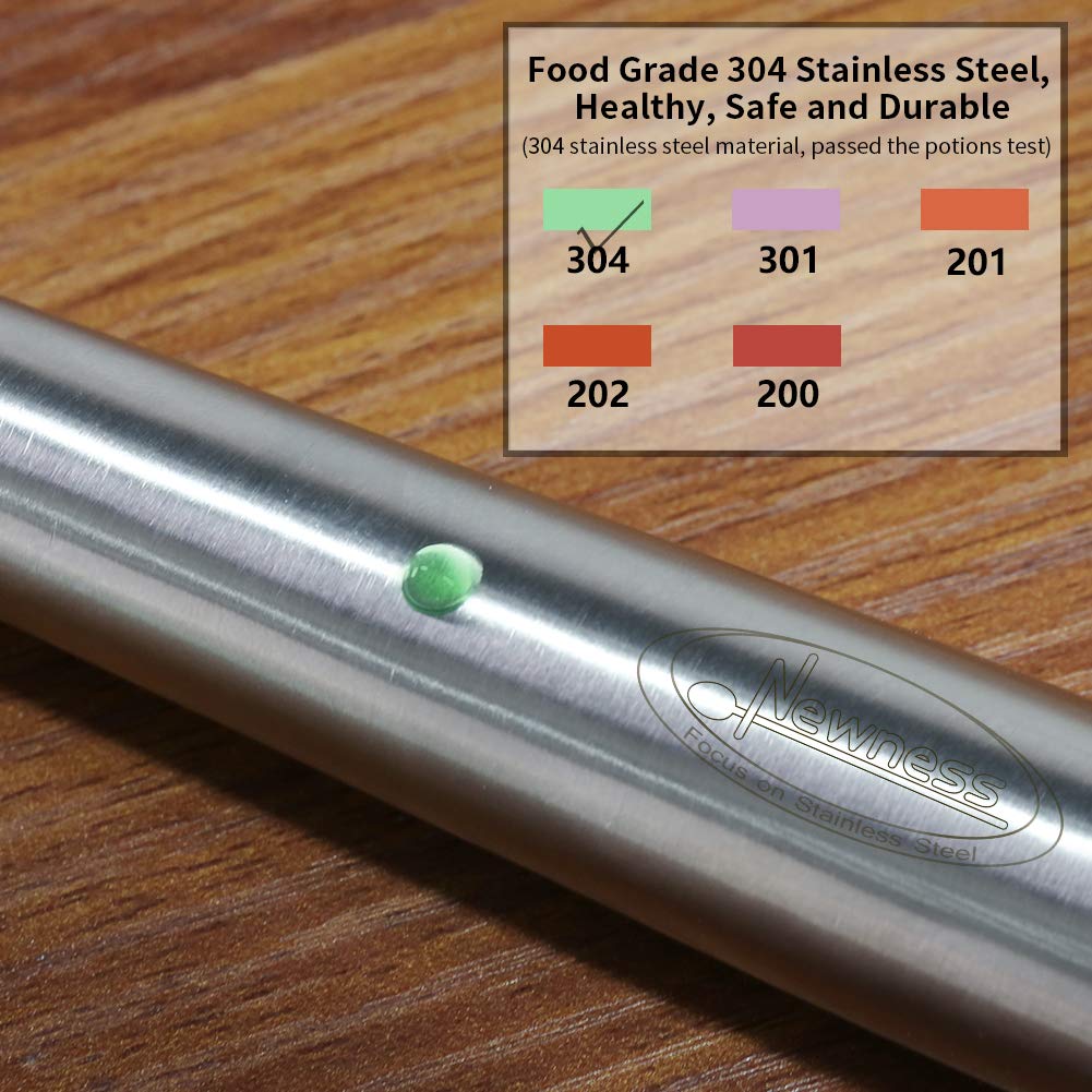 Newness Slotted Spoon  [Rustproof  Heat Resistance  Integral Forming] Durable 304 Stainless Steel Skimmer Spoon with Vacuum Ergonomic Round Handle  Cooking Strainer Spoon for Kitchen  15.47 Inches